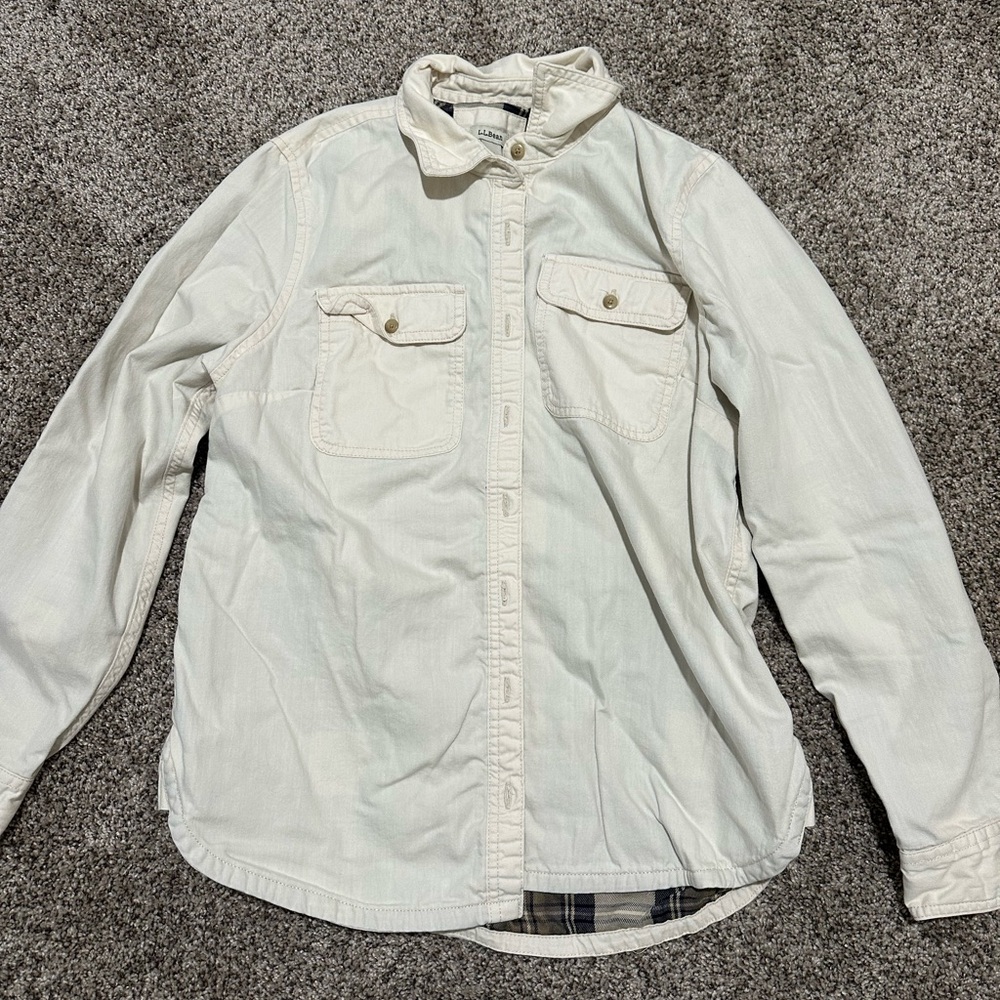 L.L. Bean Men's Off-White Shirt Jacket